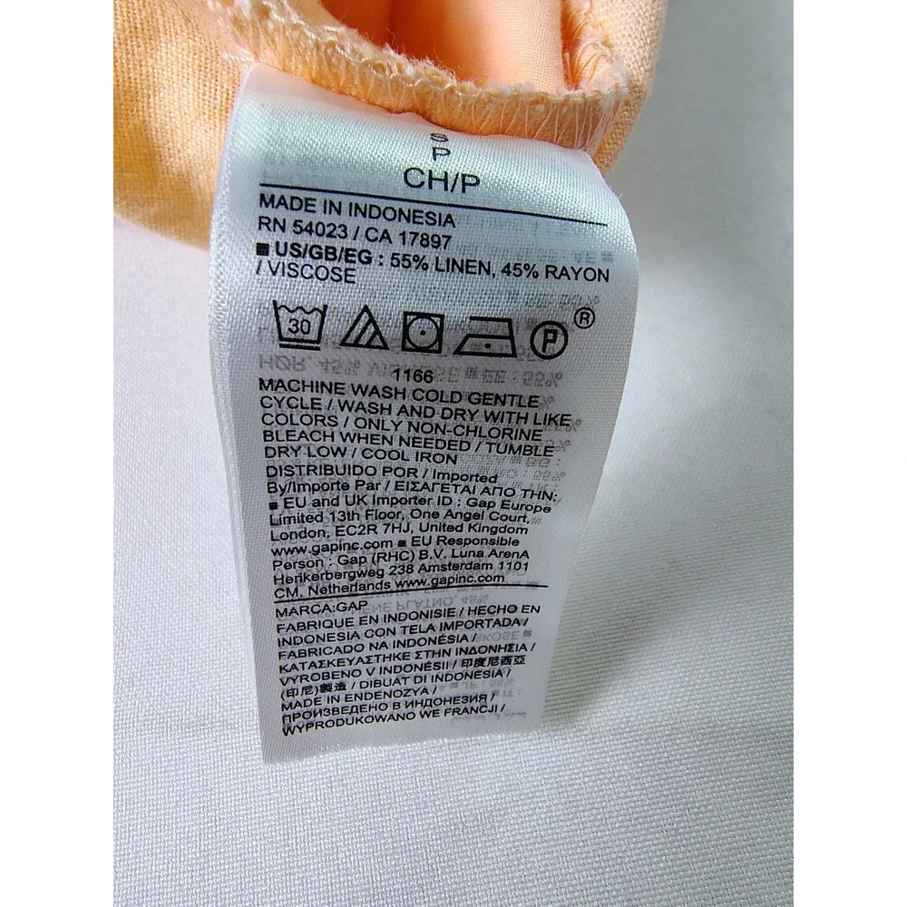 GAP Womens Shorts Sz S Peach Linen Rayon Blend Elastic Drawstring Pull On Casual